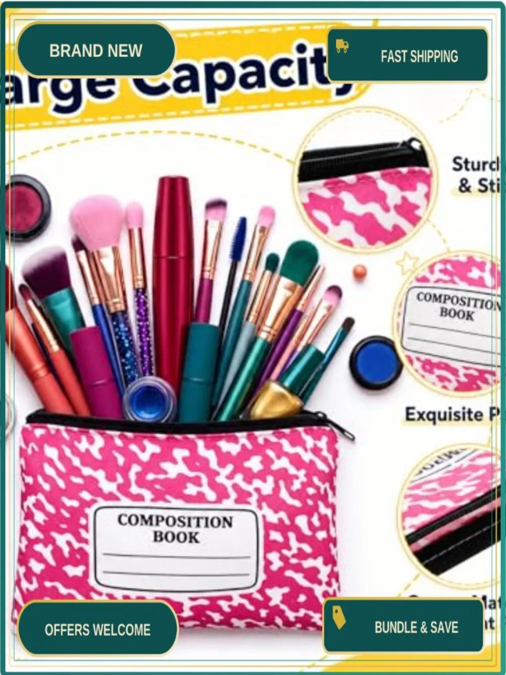 24 Pcs Teacher Appreciation Gifts Canvas Cosmetic Bags Back to School Notebook